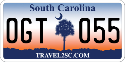 SC license plate OGT055