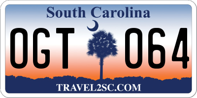 SC license plate OGT064