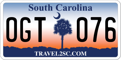 SC license plate OGT076