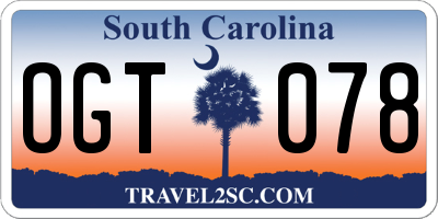 SC license plate OGT078