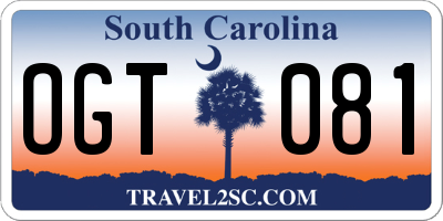 SC license plate OGT081