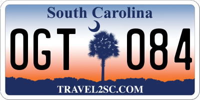 SC license plate OGT084