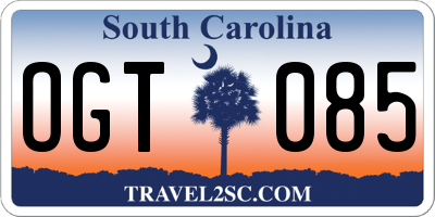 SC license plate OGT085