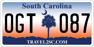 SC license plate OGT087