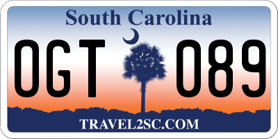 SC license plate OGT089
