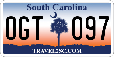 SC license plate OGT097