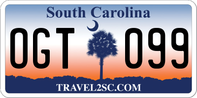 SC license plate OGT099