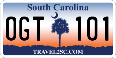 SC license plate OGT101