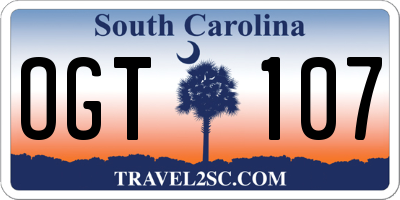 SC license plate OGT107