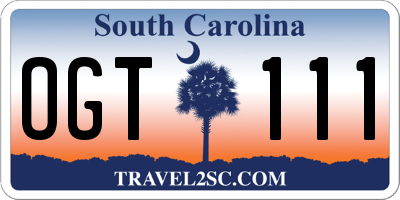 SC license plate OGT111