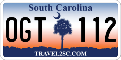 SC license plate OGT112
