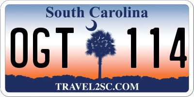 SC license plate OGT114
