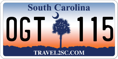 SC license plate OGT115