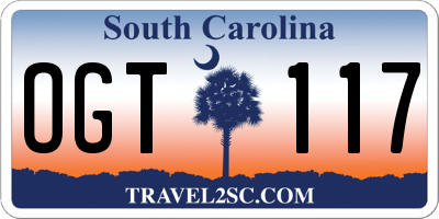 SC license plate OGT117