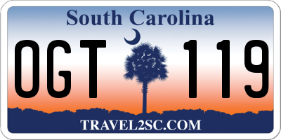 SC license plate OGT119