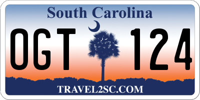 SC license plate OGT124