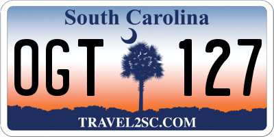 SC license plate OGT127