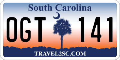SC license plate OGT141