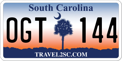 SC license plate OGT144