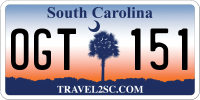 SC license plate OGT151