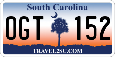SC license plate OGT152