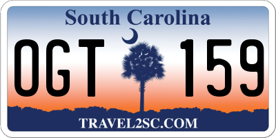SC license plate OGT159