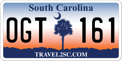 SC license plate OGT161