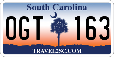 SC license plate OGT163