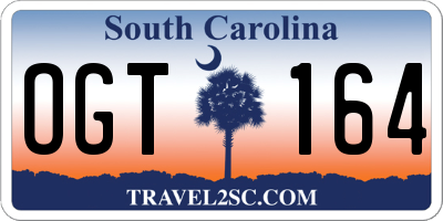 SC license plate OGT164
