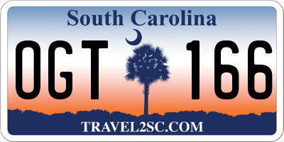 SC license plate OGT166