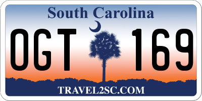 SC license plate OGT169