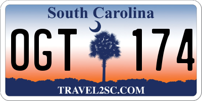 SC license plate OGT174