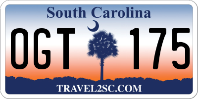 SC license plate OGT175