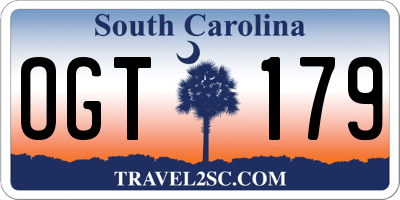 SC license plate OGT179