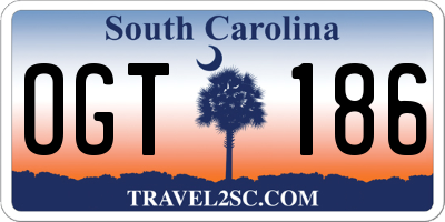 SC license plate OGT186