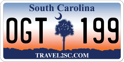 SC license plate OGT199