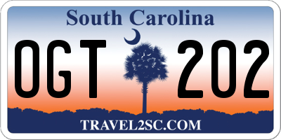SC license plate OGT202