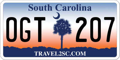SC license plate OGT207