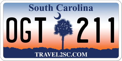 SC license plate OGT211