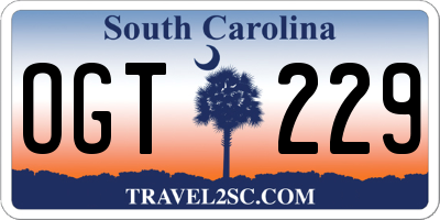 SC license plate OGT229