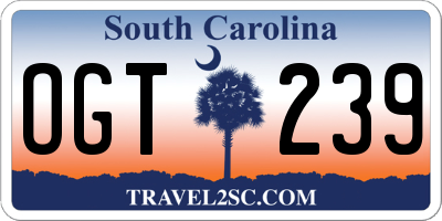 SC license plate OGT239