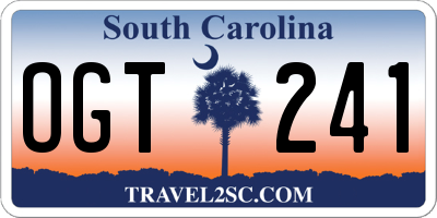SC license plate OGT241