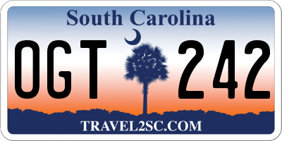 SC license plate OGT242