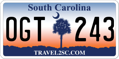 SC license plate OGT243