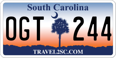 SC license plate OGT244
