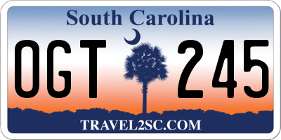 SC license plate OGT245