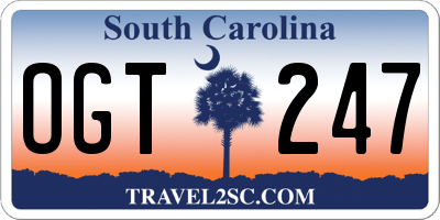 SC license plate OGT247