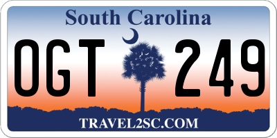 SC license plate OGT249