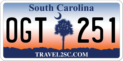 SC license plate OGT251