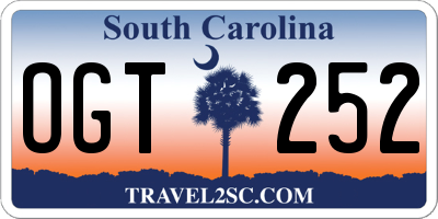 SC license plate OGT252